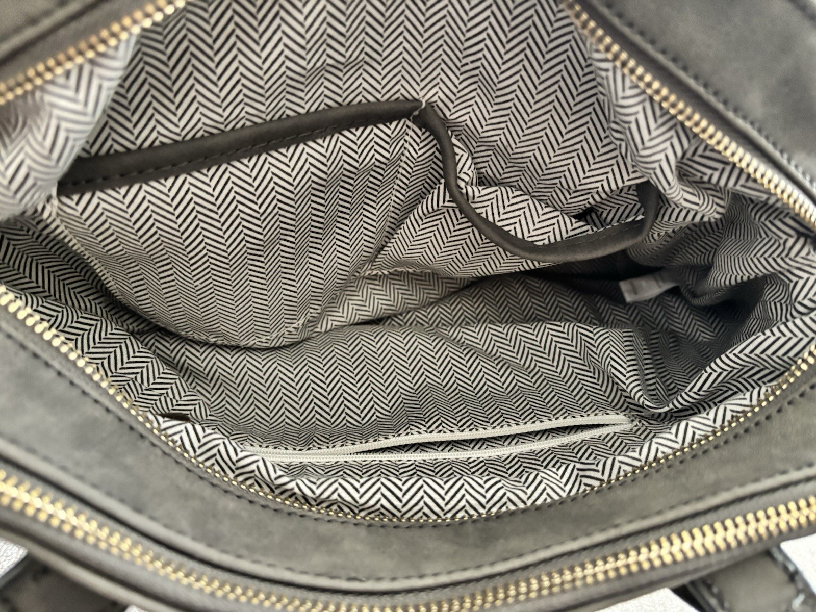 Torrid Gray Perforated Chevron Satchel Handbag Crossbody