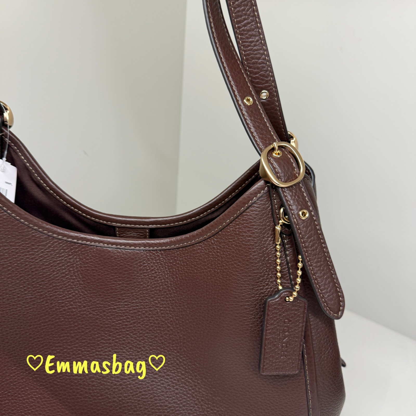 Coach Erin Shoulder Bag Refined pebble Leather CAQ86 Gold/Maple NWT
