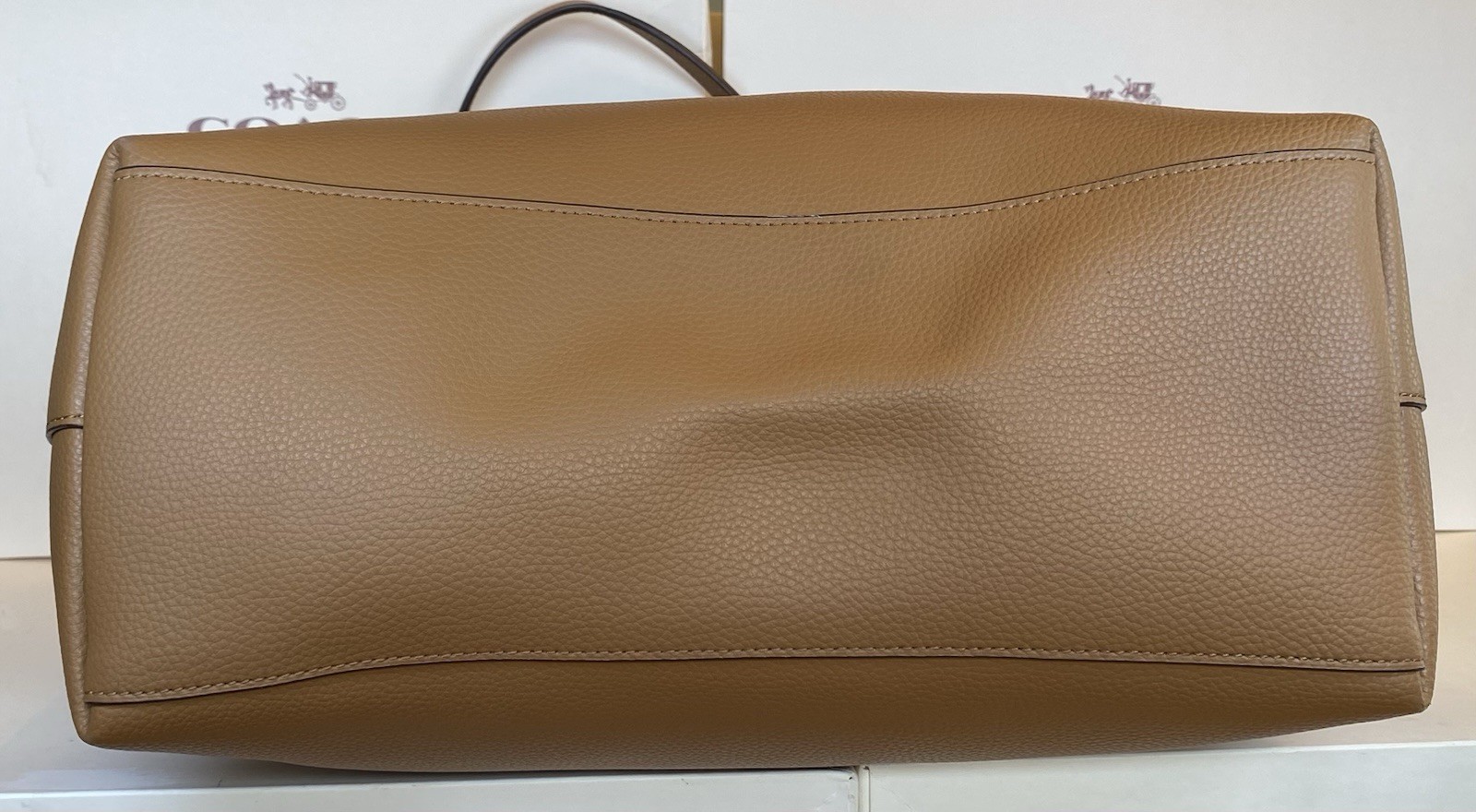 New Coach 72673 Town Tote Large Double Faced Leather Light Saddle/Oxblood