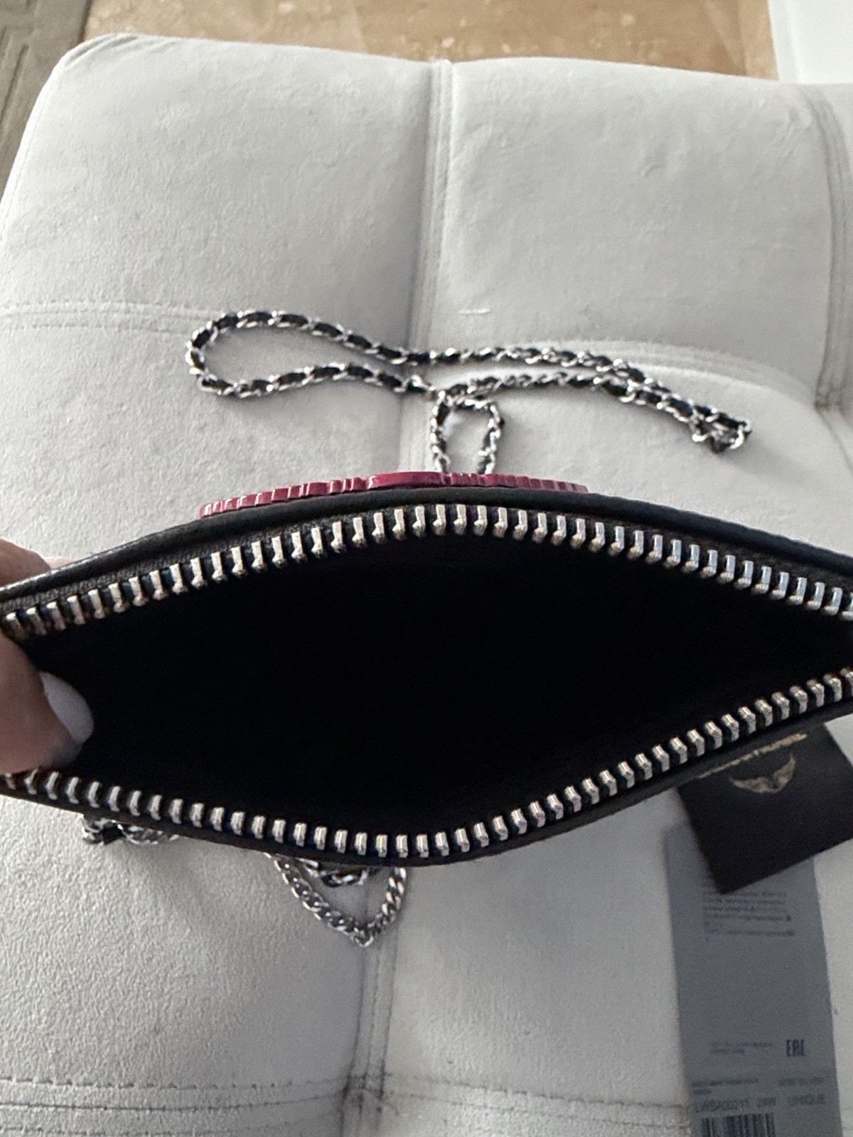 Zadig & Voltaire Rock Nano Swing Your Wings Black Grained Crossbody Bag