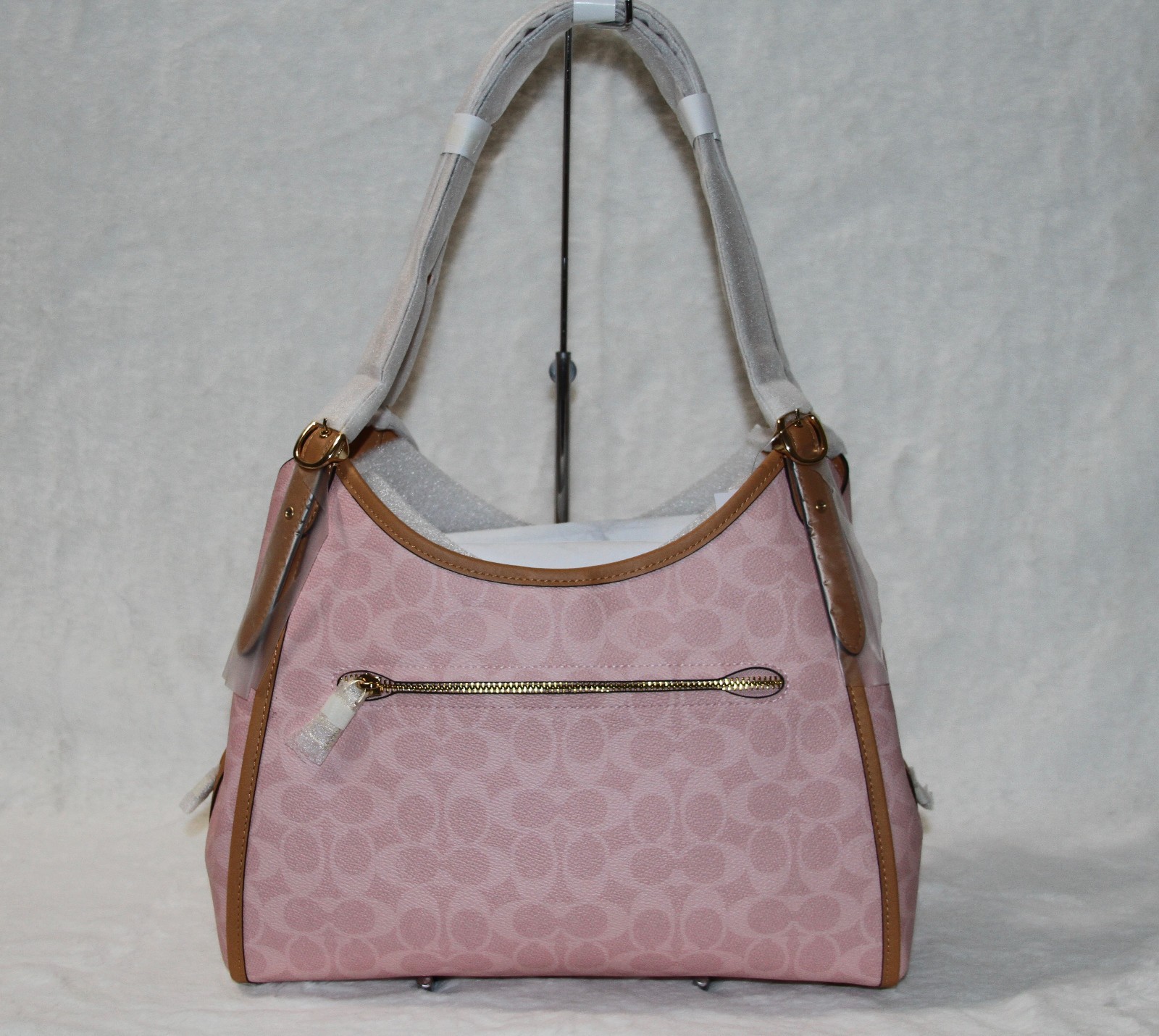 COACH Erin Powder Pink Shoulder Bag In Signature Canvas With Charms Purse NWT