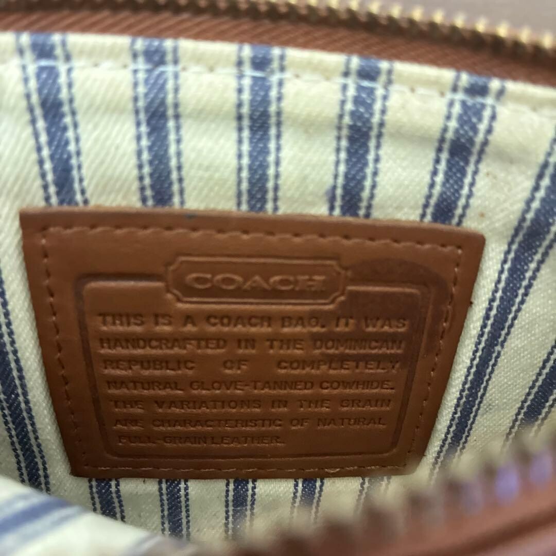 COACH Chunky Case Slim Pouch Vintage Leather Brown Hang Tag Auth