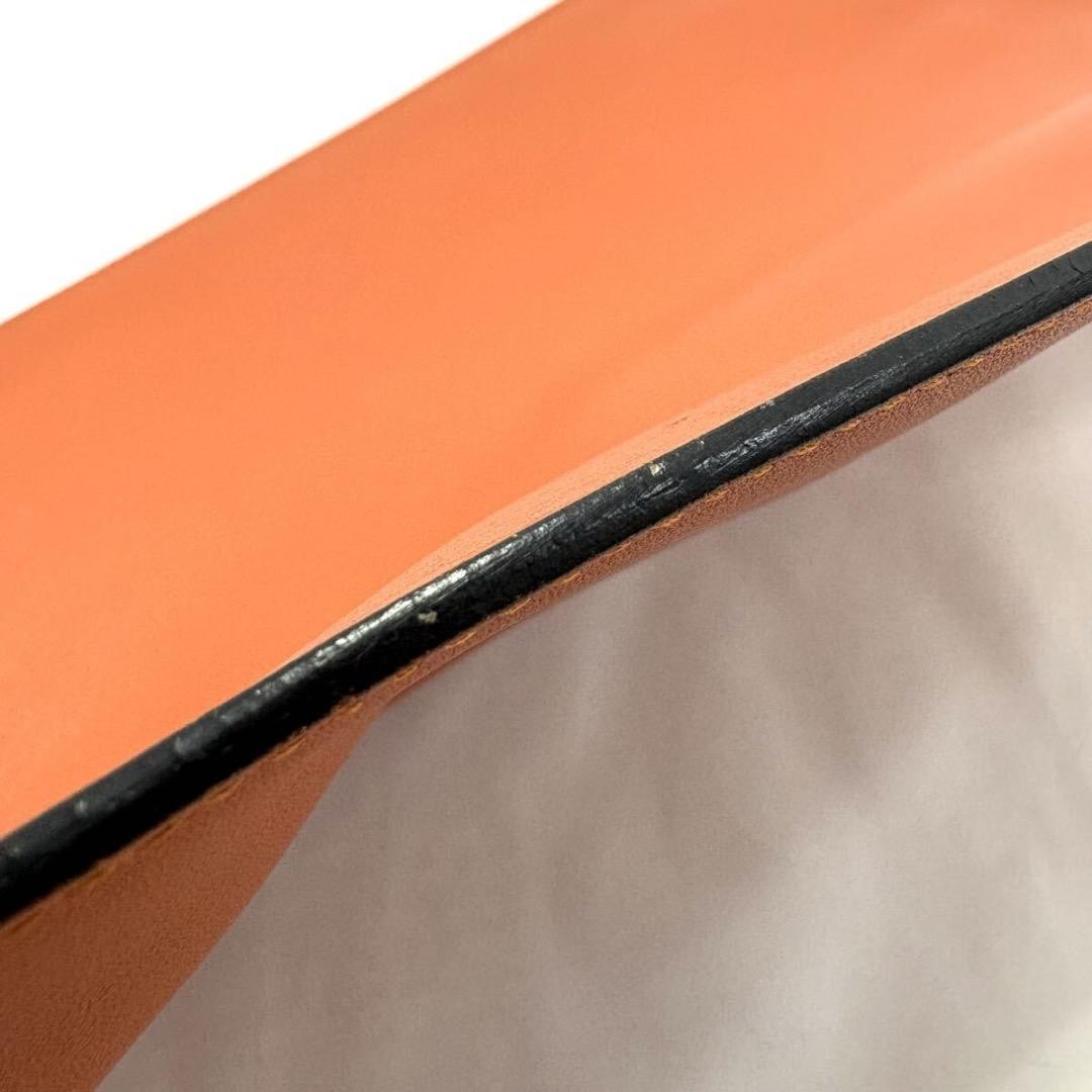 Loewe Clutch Bag Second Pouch Anagram Embossed Leather Orange 20.5×27.5cm