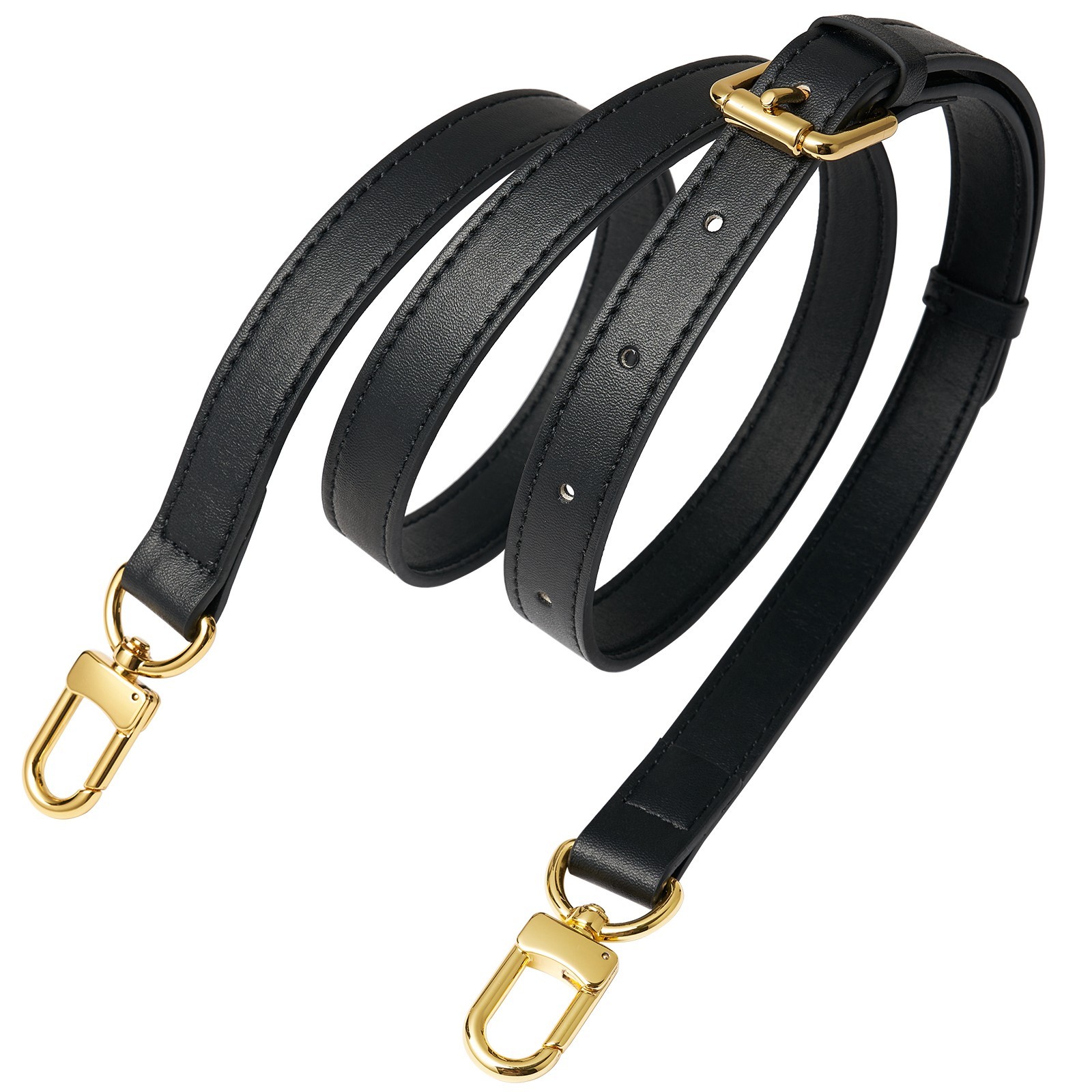 Chic Black Adjustable Crossbody Replacement Strap for Various Handbags