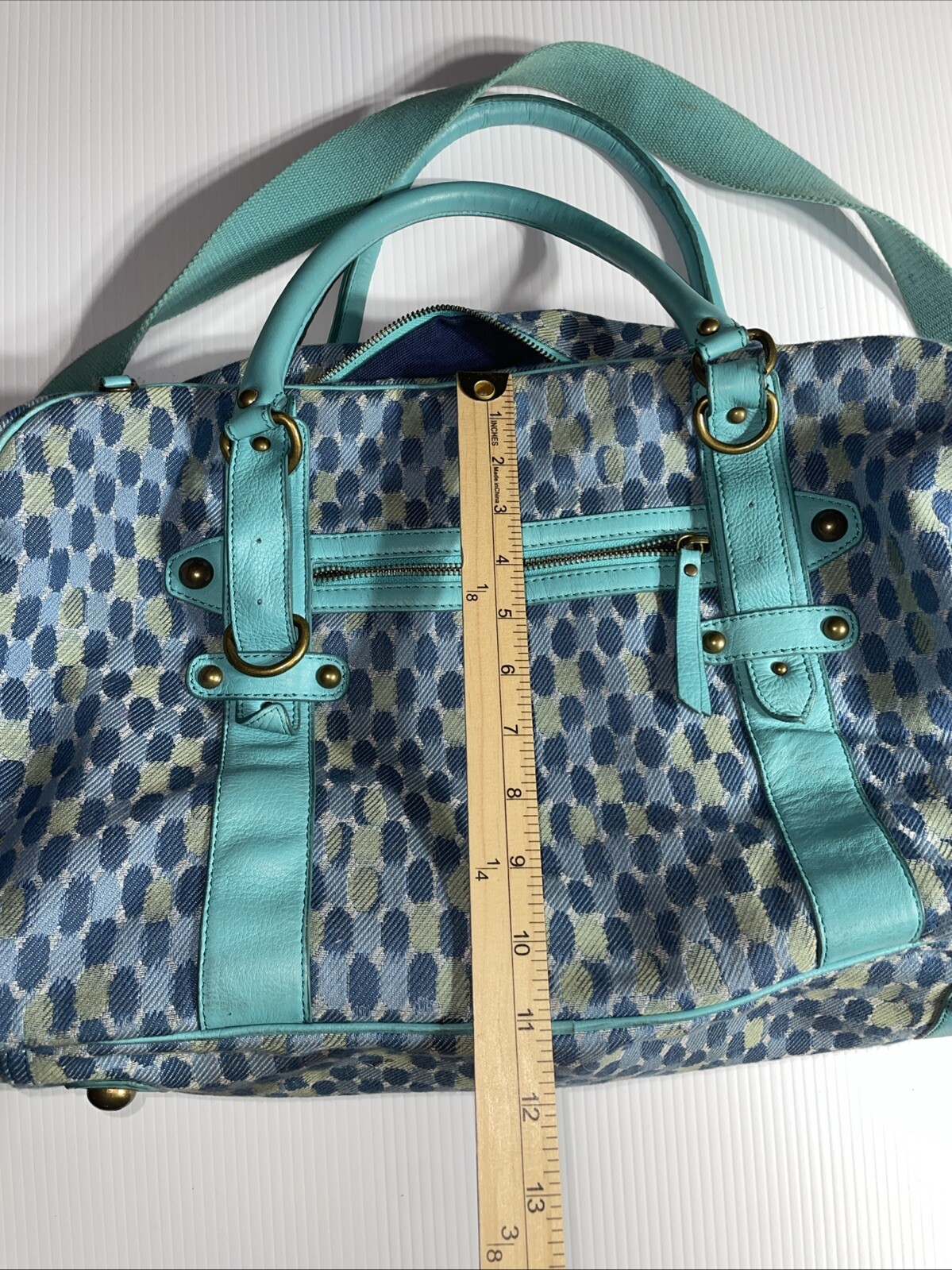 Hayden Harnett Paule Marrot Petit Points Nuit Clarice Train Case Handbag Peacock