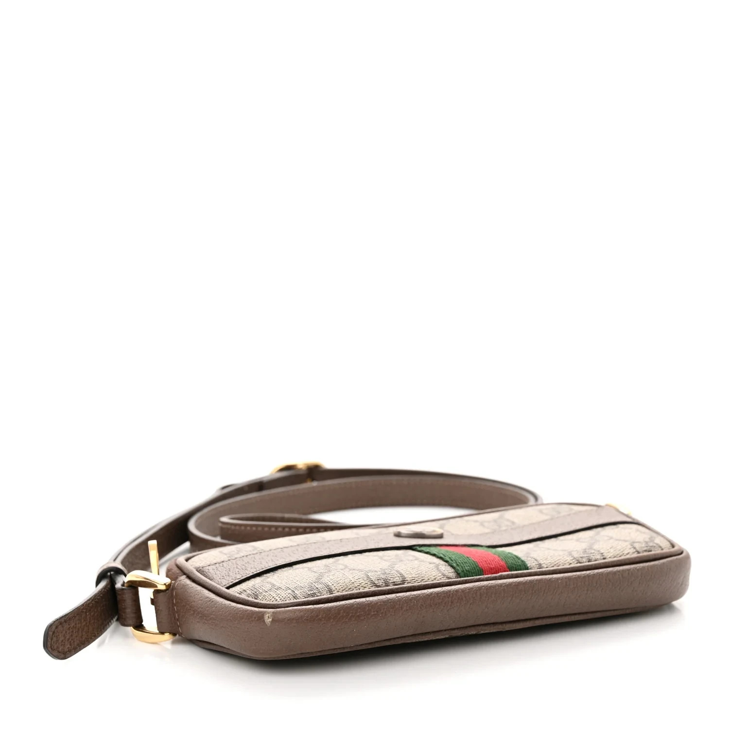 GG Supreme Monogram Web Mini Ophidia GG Bag Brown w/ Dustbag