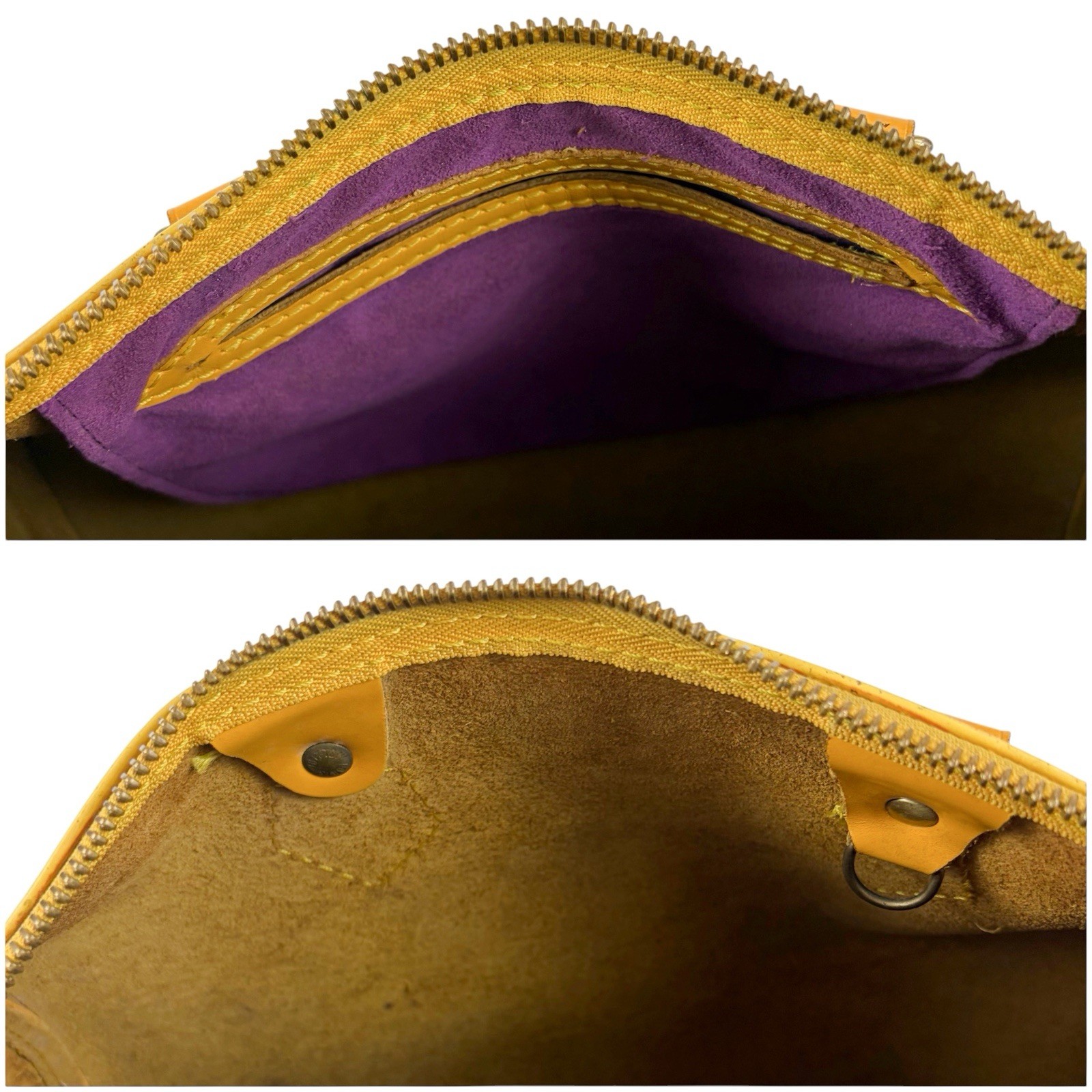 Louis Vuitton Speedy Satchel 25 Tassili Yellow Epi Leather Used Authentic