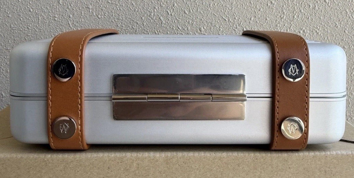 Rimowa Cross-Body Aluminum Shoulder Bag—Silver × Brown