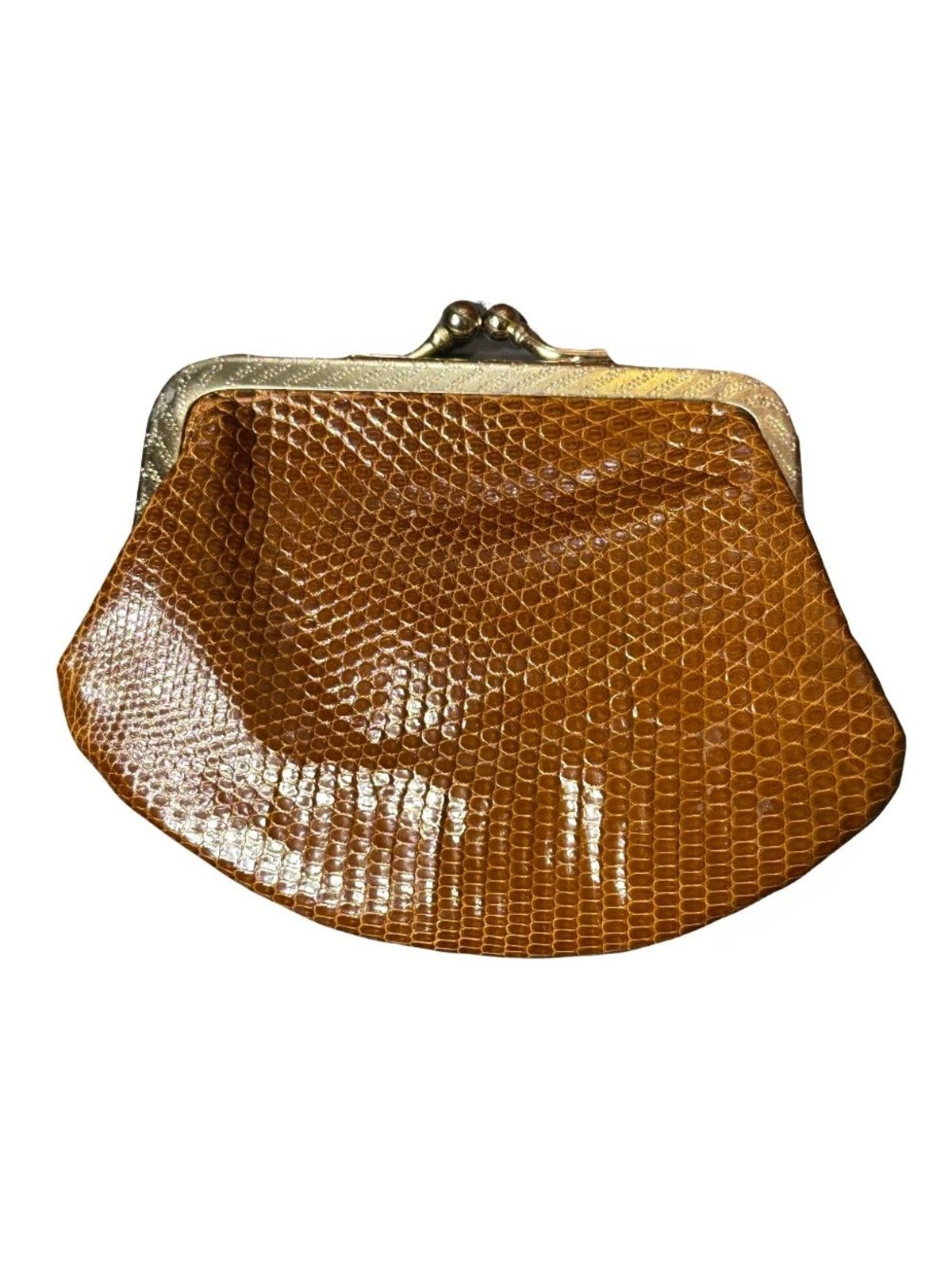 Mint Full Lizard Vintage Handbag Set Cognac Made in West Germany Mid-Century