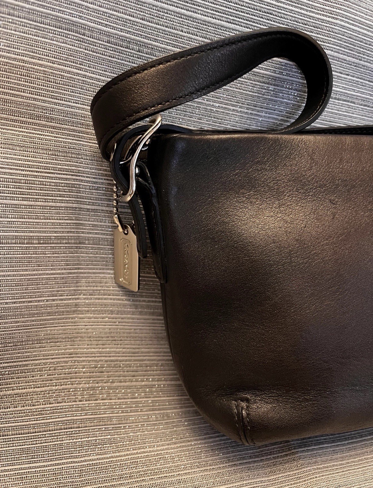 COACH Legacy Petite Black Leather Small Baguette Shoulder Bag – NWOB