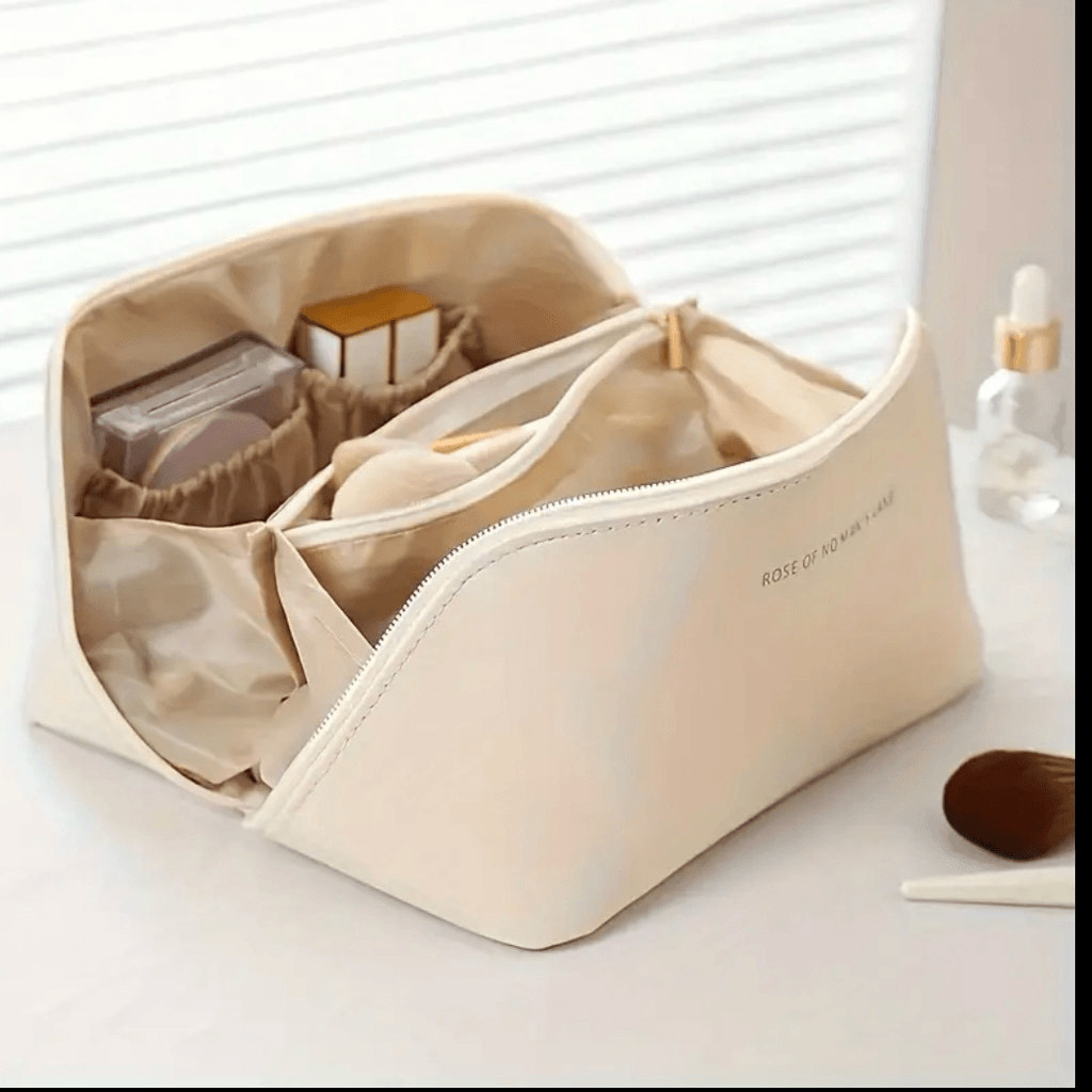 NWT Gorgeous Big Pink Multi Compartments Travel Organizer Makeup Cosmetics Bag