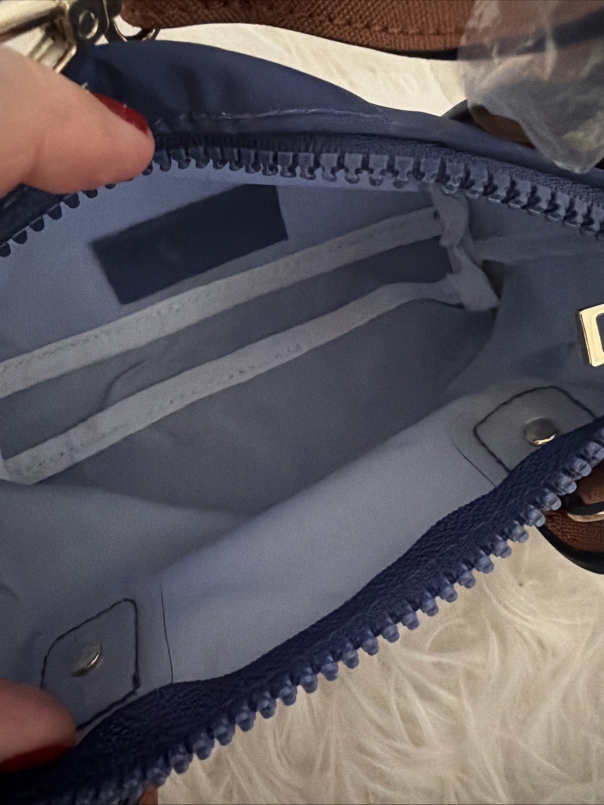 Madden Girl Blue Mini Tote Bag Crossbody Hook for Charm NEW