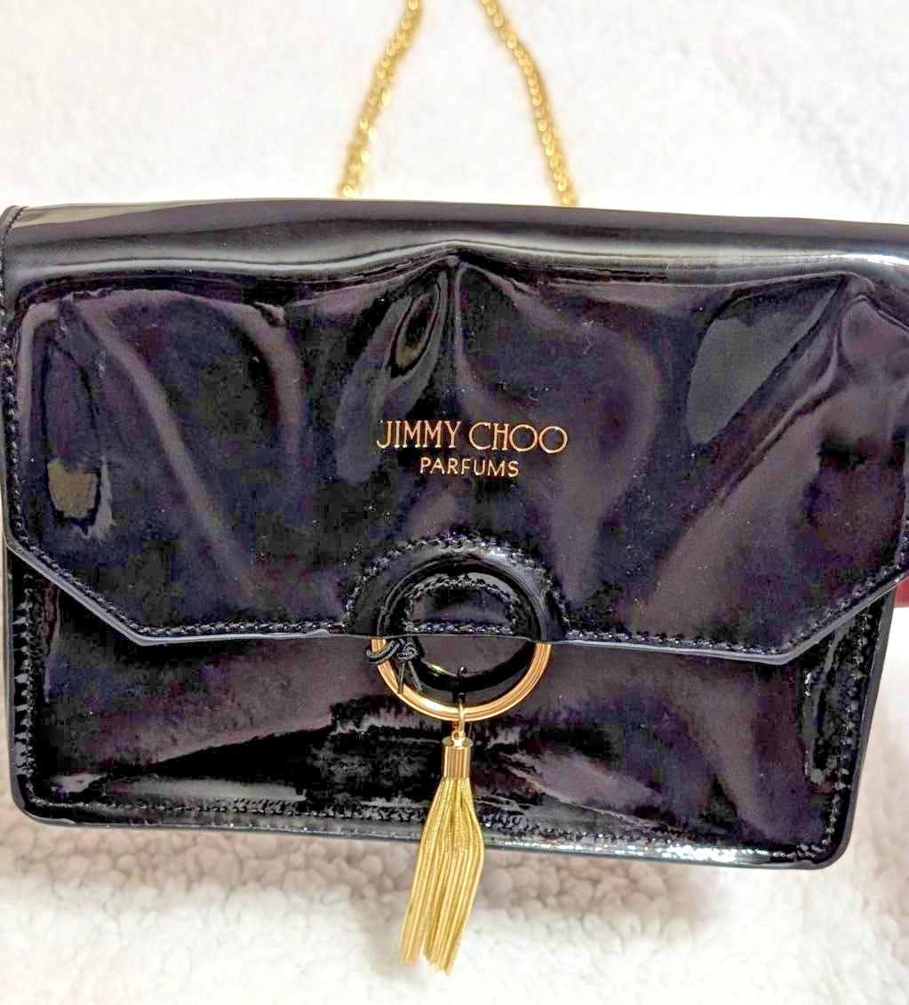 Jimmy Choo Parfums Handbag Crossbody Black Small with Chain Strap BNWB