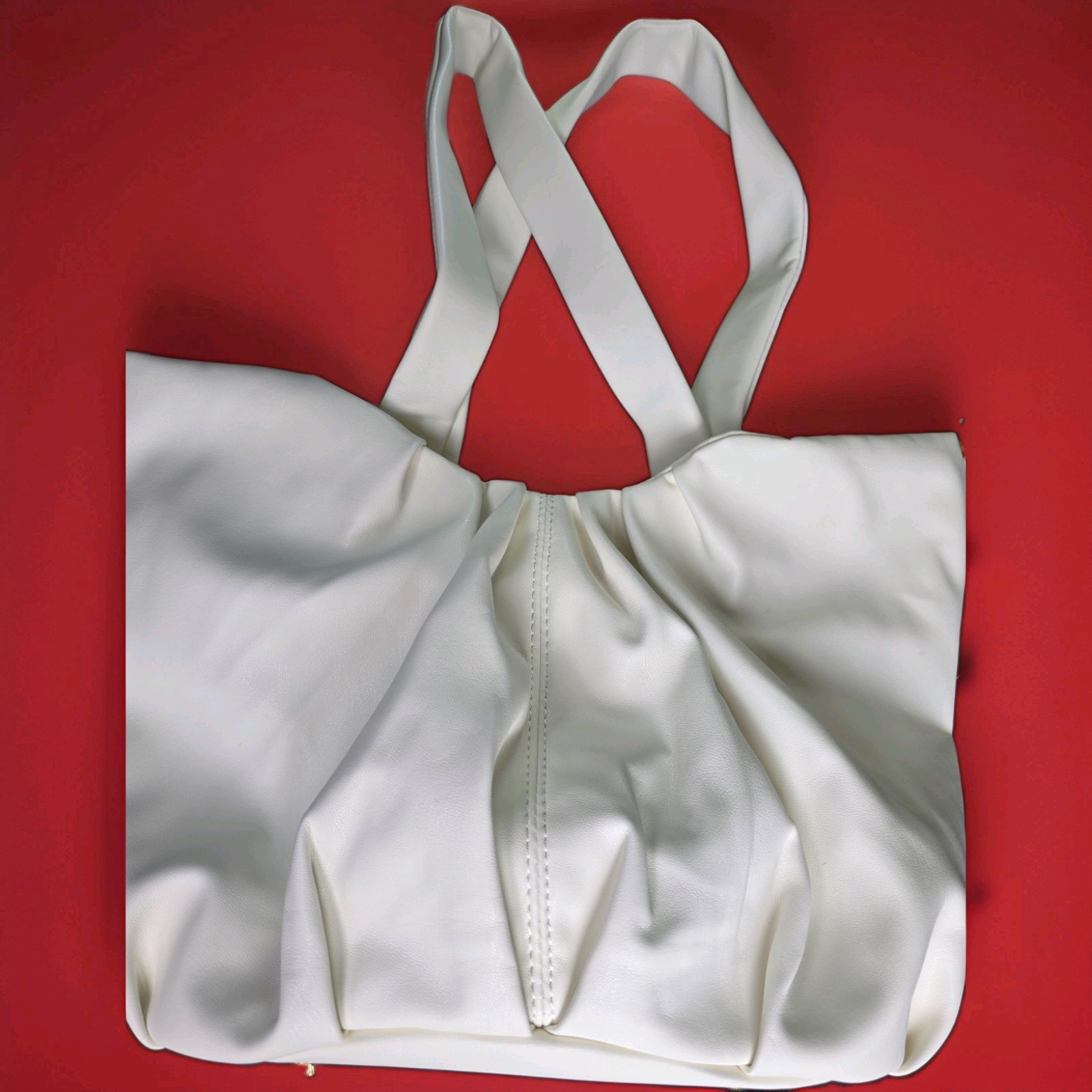 White Ruched handbag brand new