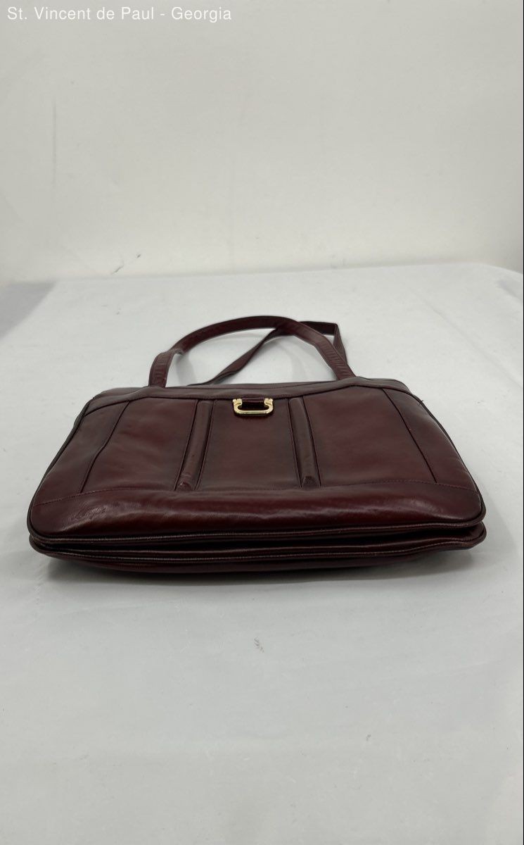 Vintage Lou Taylor Red Leather Pop Up Hinged Mirror Purse Handbag Made in Italy