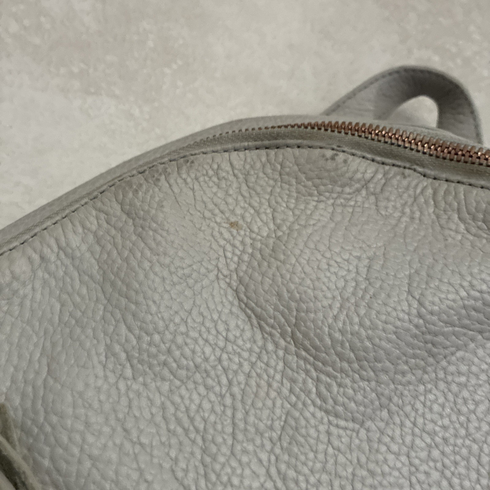 Ted Baker London Womans Leather Backpack Light Gray Medium Polyester Full Zip