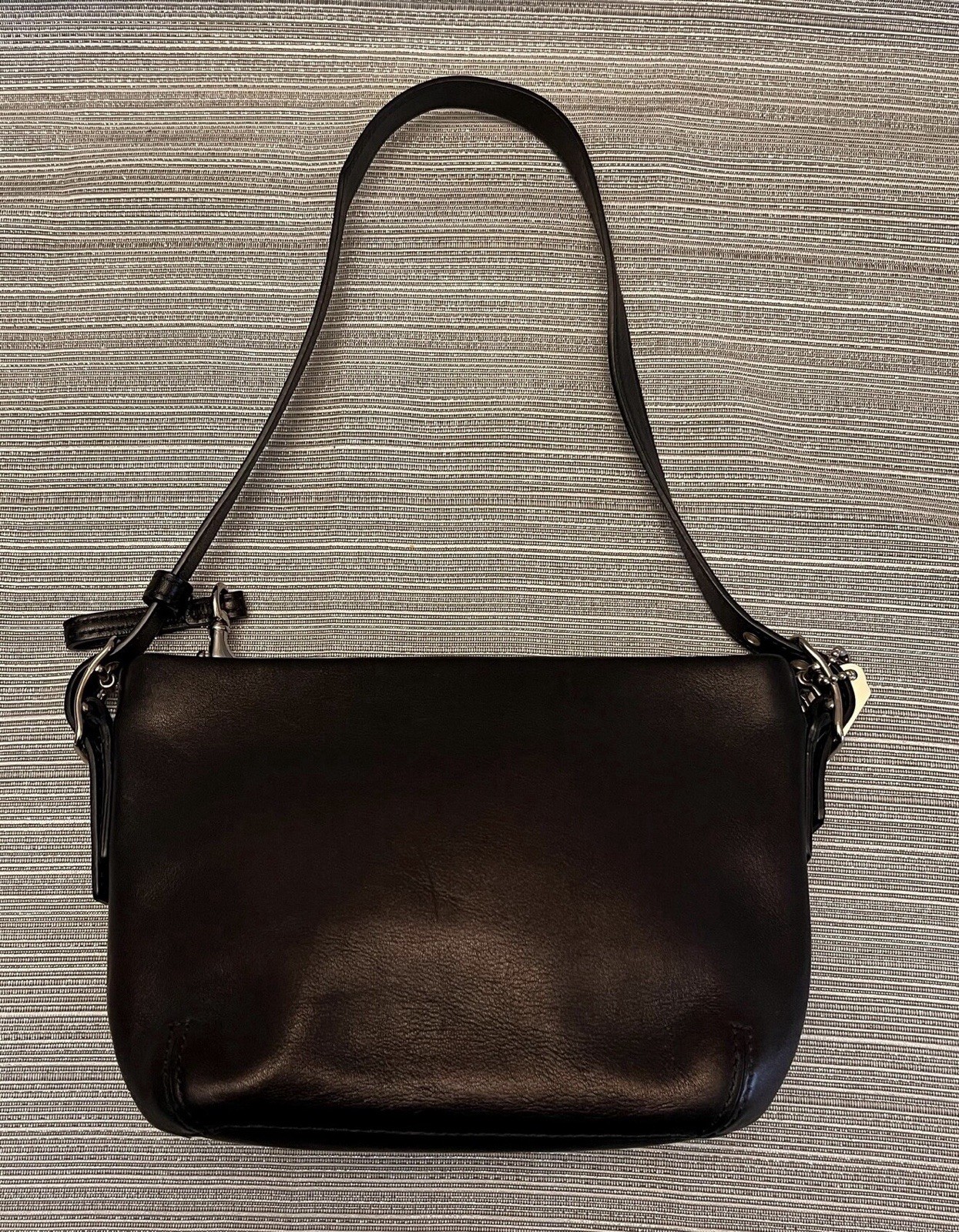COACH Legacy Petite Black Leather Small Baguette Shoulder Bag – NWOB