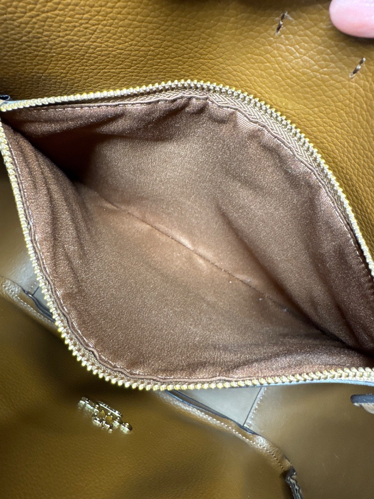 Coach Hadley Convertable Crossbody Bag Suede Gold/Sienna EUC