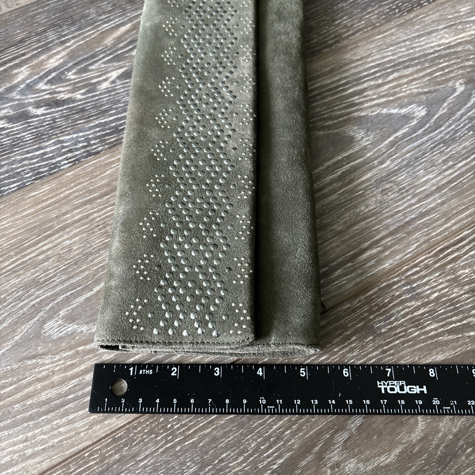 NWOT Via Spiga Olive Suede Clutch Bag Shoulder Strap 13×5 In
