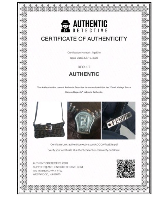 Vintage Fendi Zucca Canvas Baguette Crossbody Bag RARE – Included US Tariff