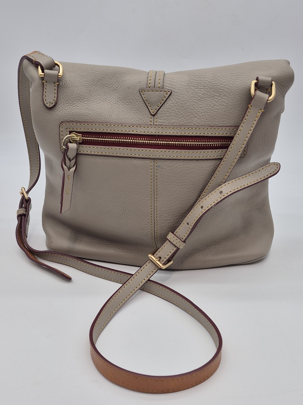 Dooney & Bourke Florentine Medium Toggle Crossbody Bag Leather Taupe Beige Purse