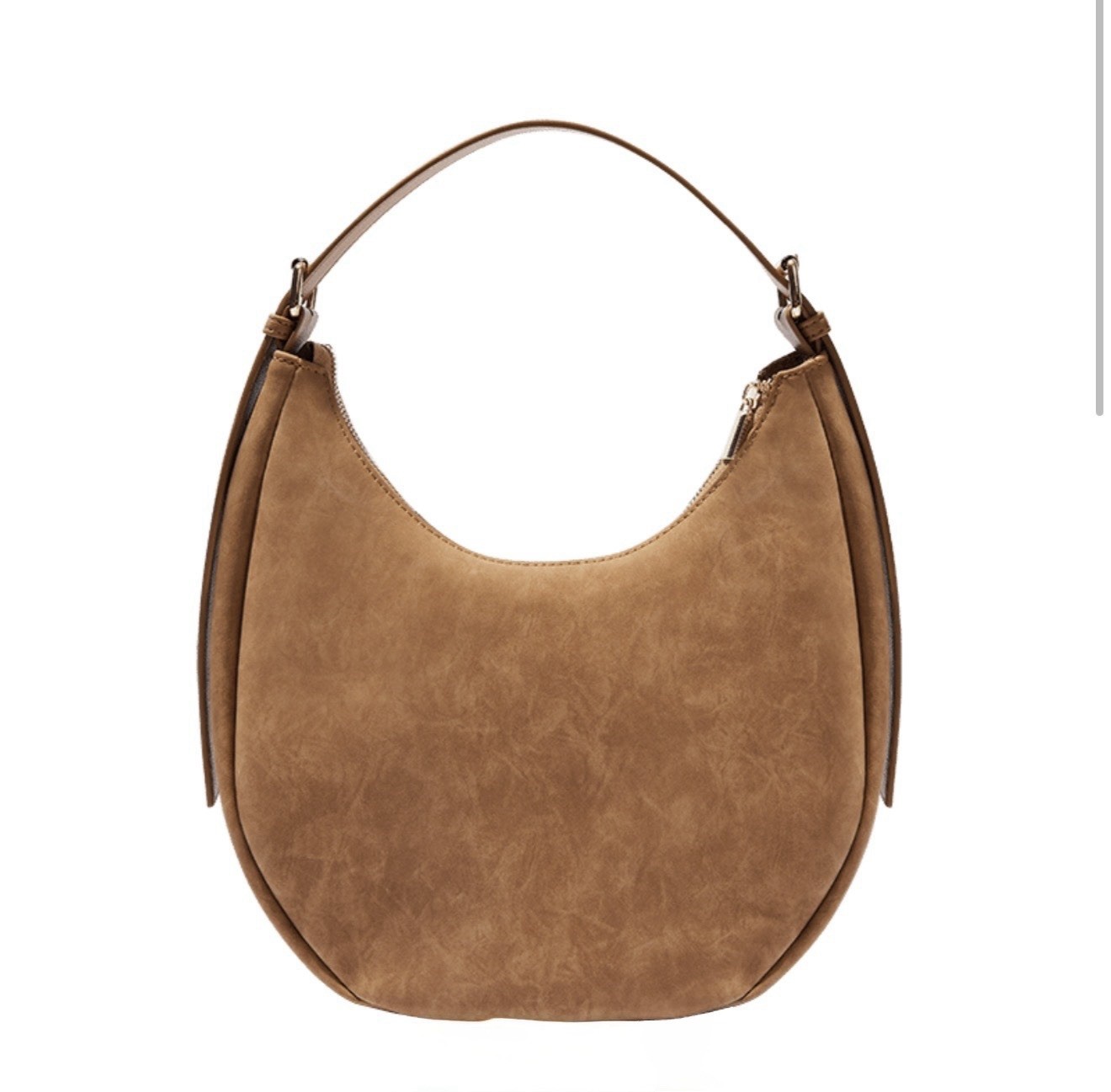 4TH & RECKLESS Una Faux SuedeCrescent Bag Shoulder Purse / Hobo bag in brown tan