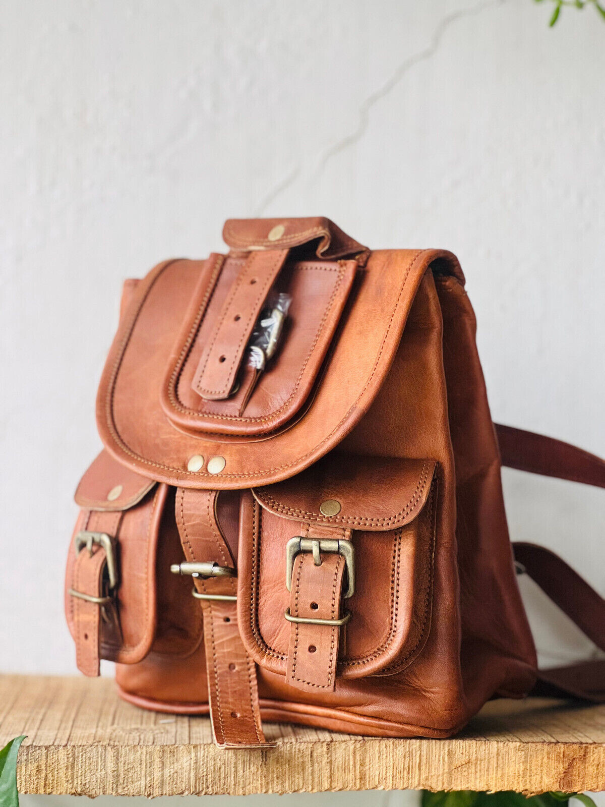 7X9 Inch Genuine Goat Leather Vintage Messenger Ladies Shoulder Hippie Tote Bag