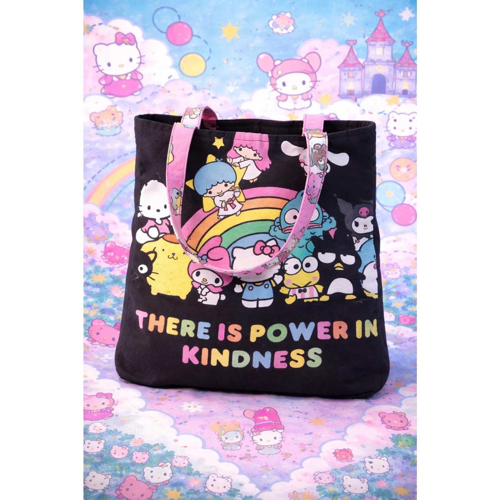 Upcycled Hello Kitty Tote Handmade Sanrio Shoulder Bag Cute Grocery Bag