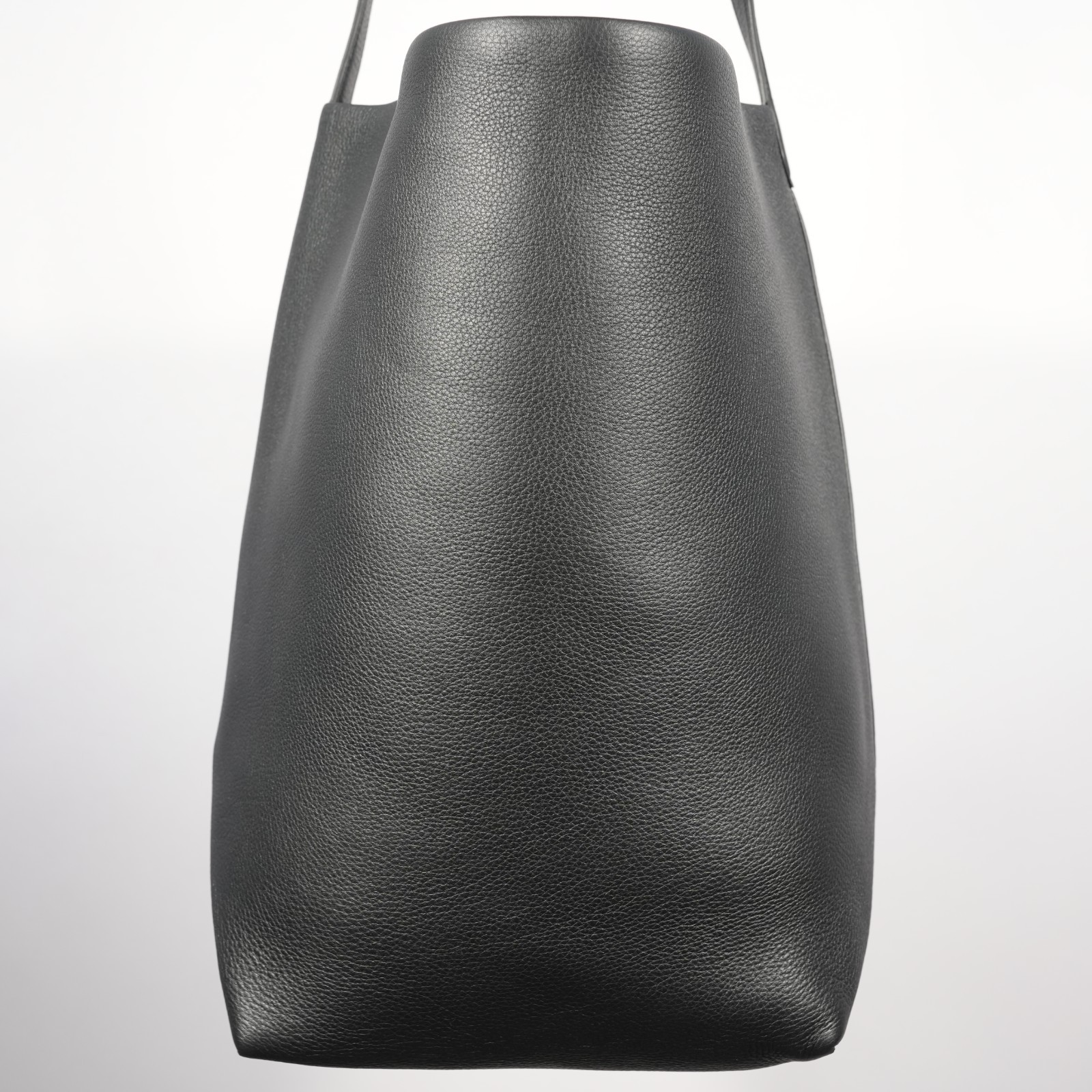 The Row Black Grained Calfskin Leather Large NS Park Tote Bag