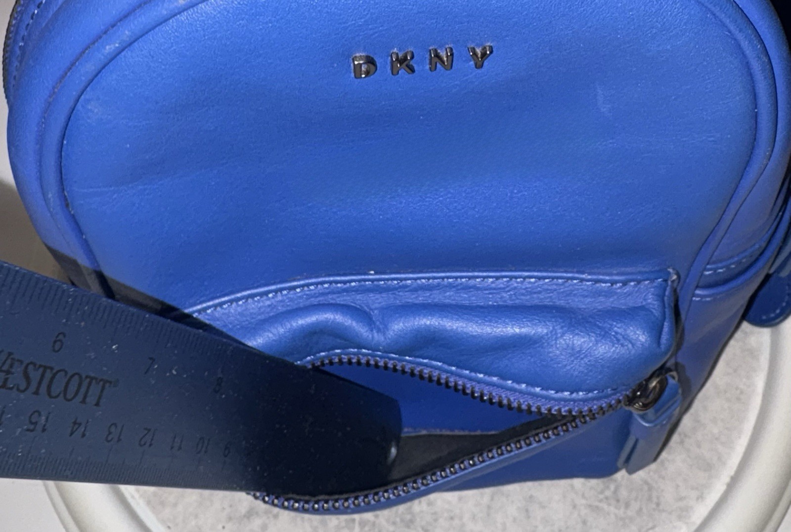 DKNY Donna Karan New York Maxine Mini Backpack Blue Nappa Cow Leather