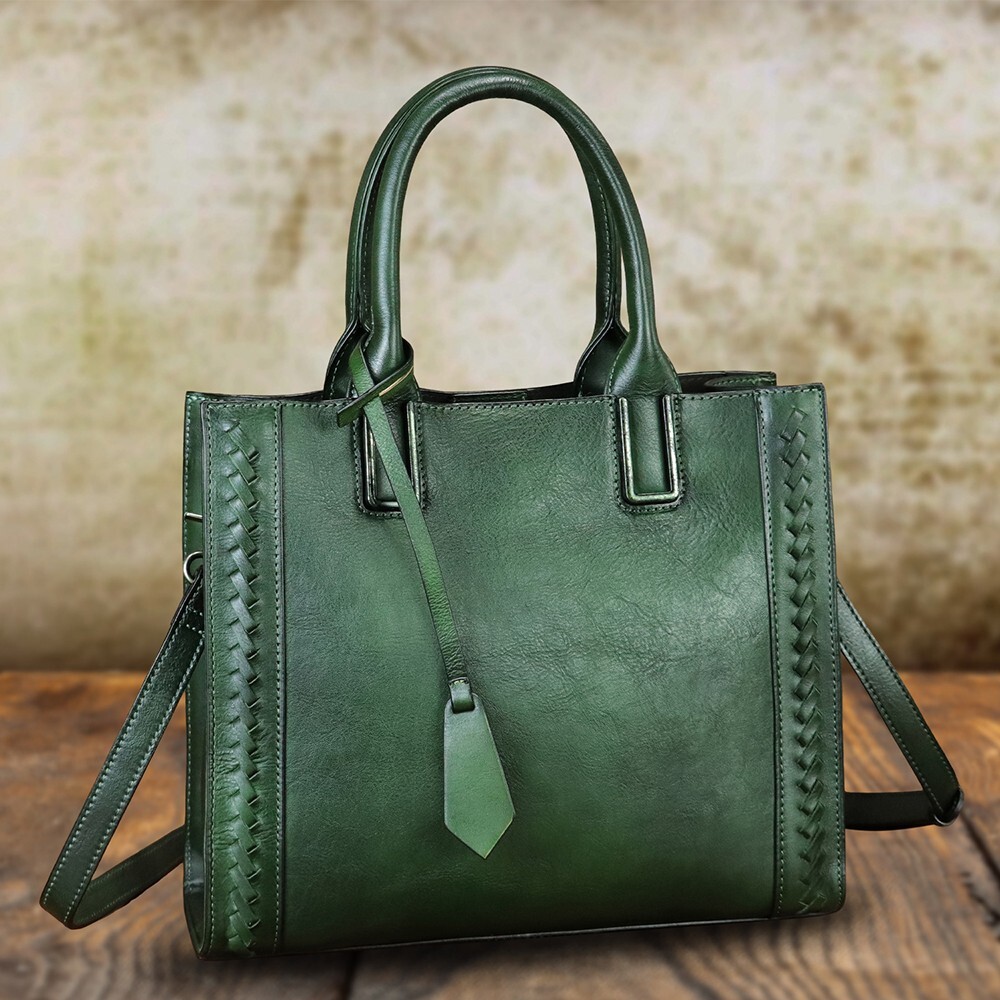 Genuine Leather Purses and Handbags Women Tote Bag Vintage Shoulder Bag Satchel