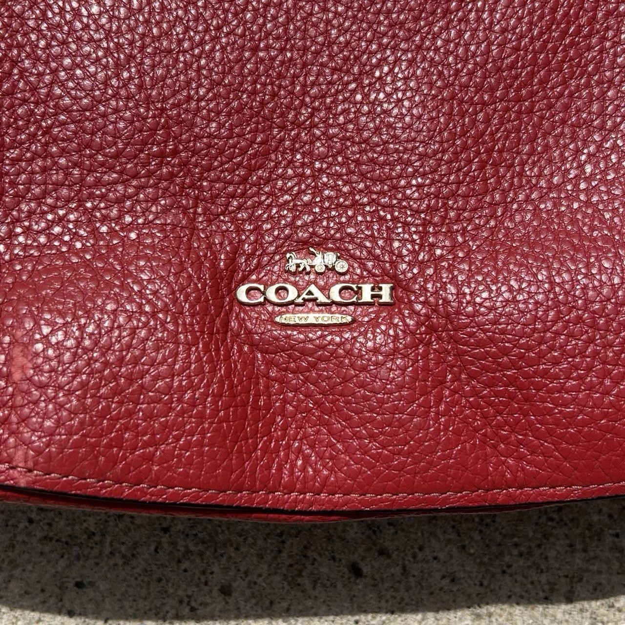 Coach Elle Hobo Red Pebbled Leather Convertible Shoulder Bag Handbag F31399