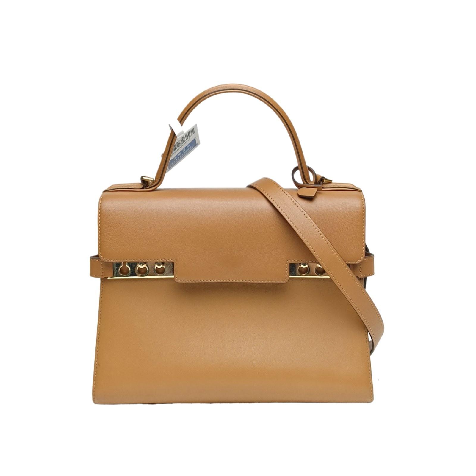 DELVAUX Tempete Medium 27.5cm Brown Calfskin Shoulder Bag