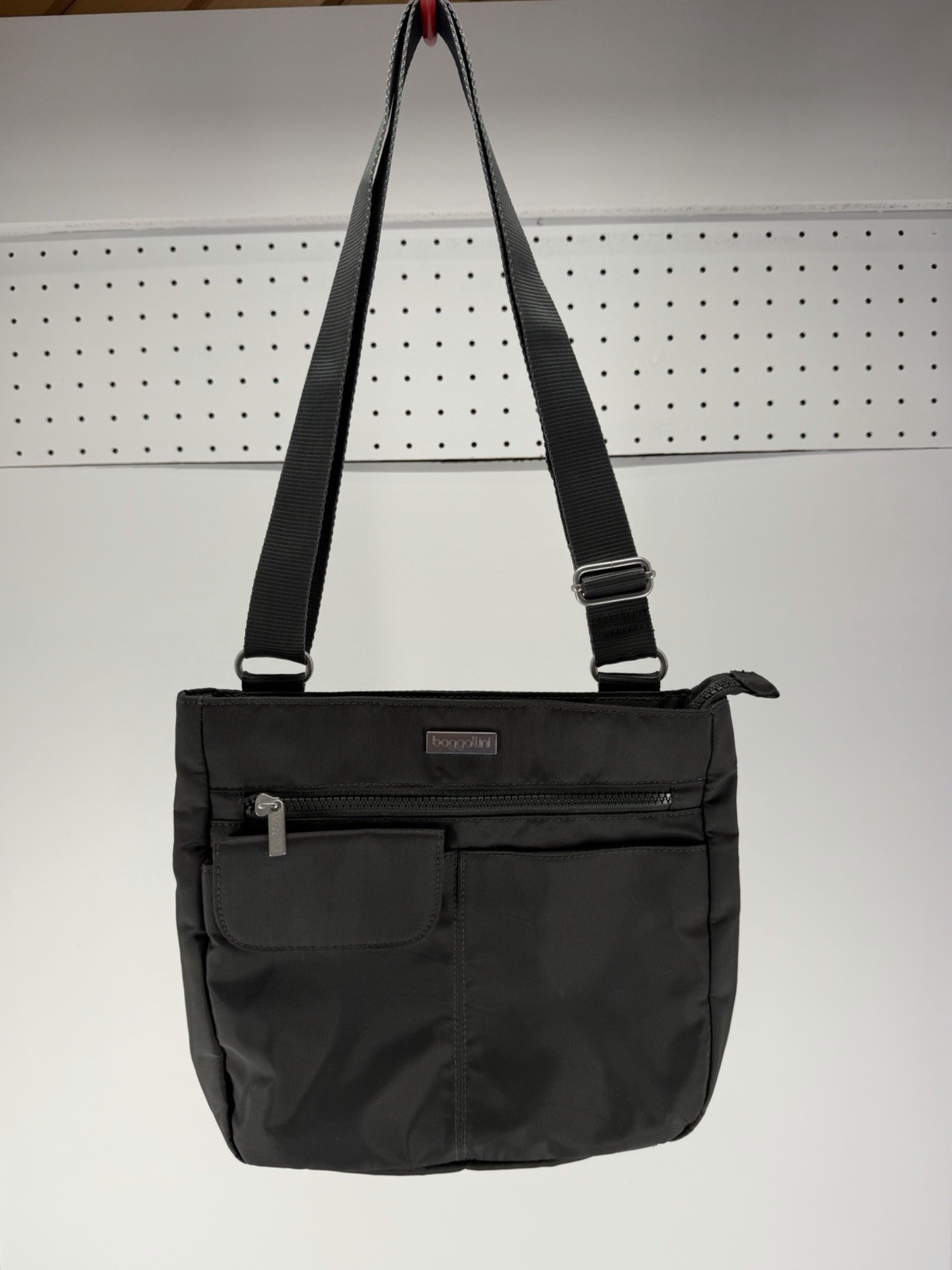 Baggallini Gray Polyester Crossbody Shoulder Bag With Purple Lining