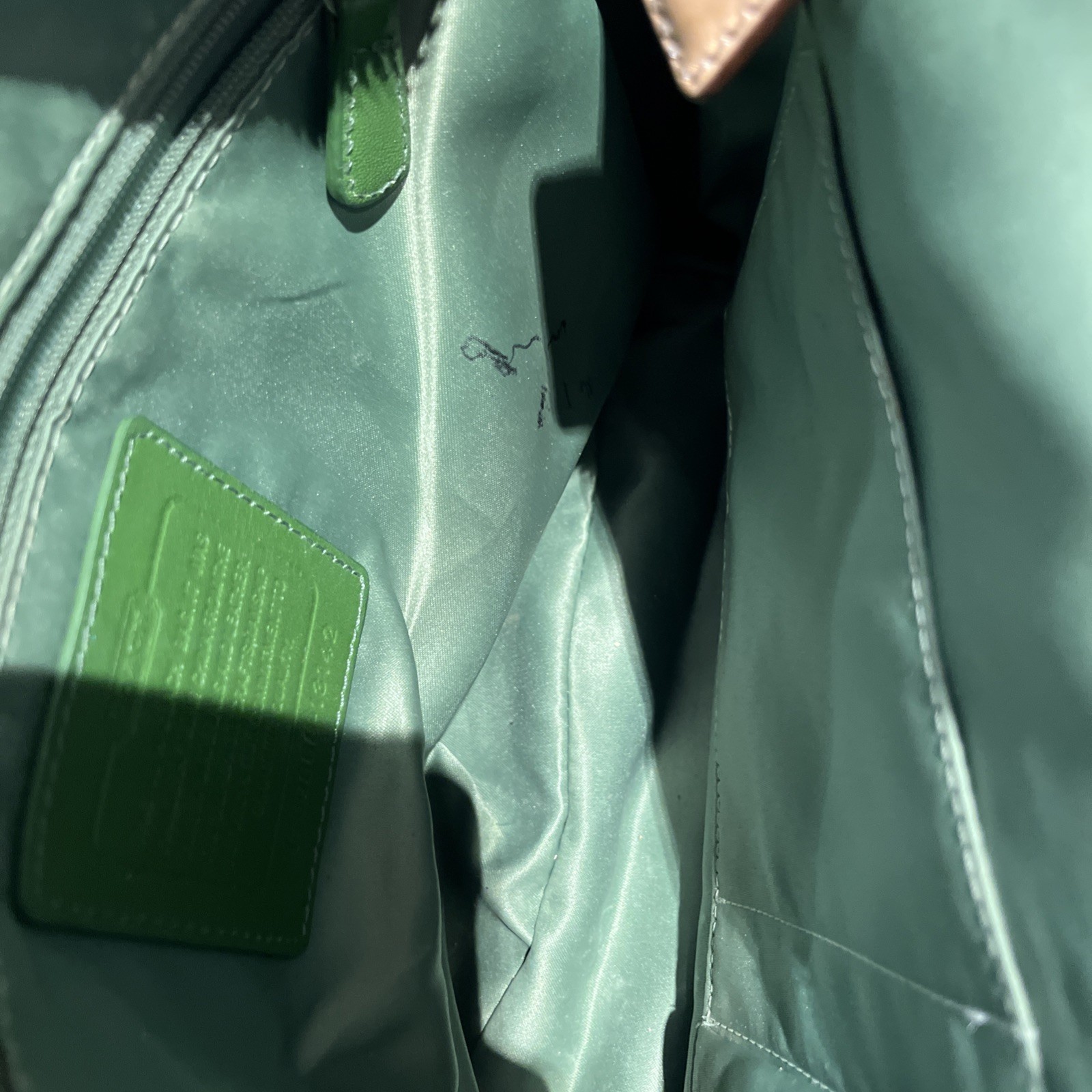 Coach Tote Bag Green Op Art Logo Coated Canvas JO868-13142