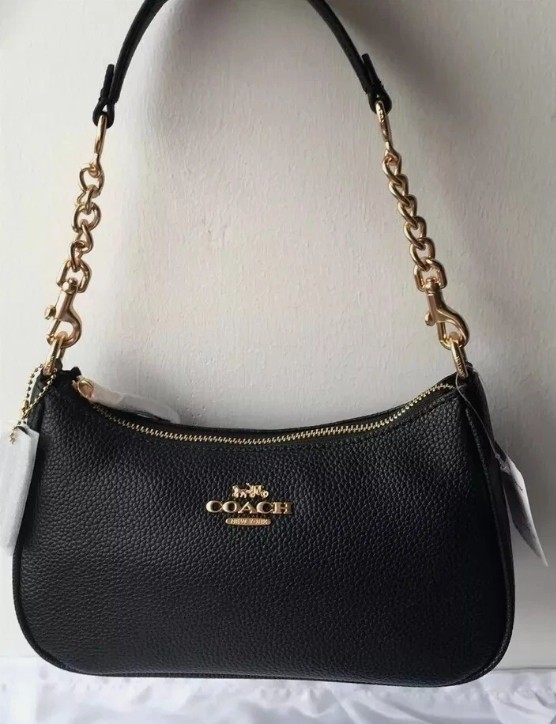 COACH Teri Shoulder Bag Canvas Black CA209 Brand New From Outlets