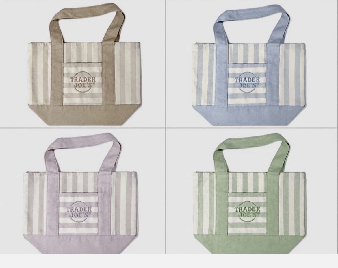 Trader Joe’s Mini Tote Pastel Striped Bag Set FULL COLLECTION-Brand New