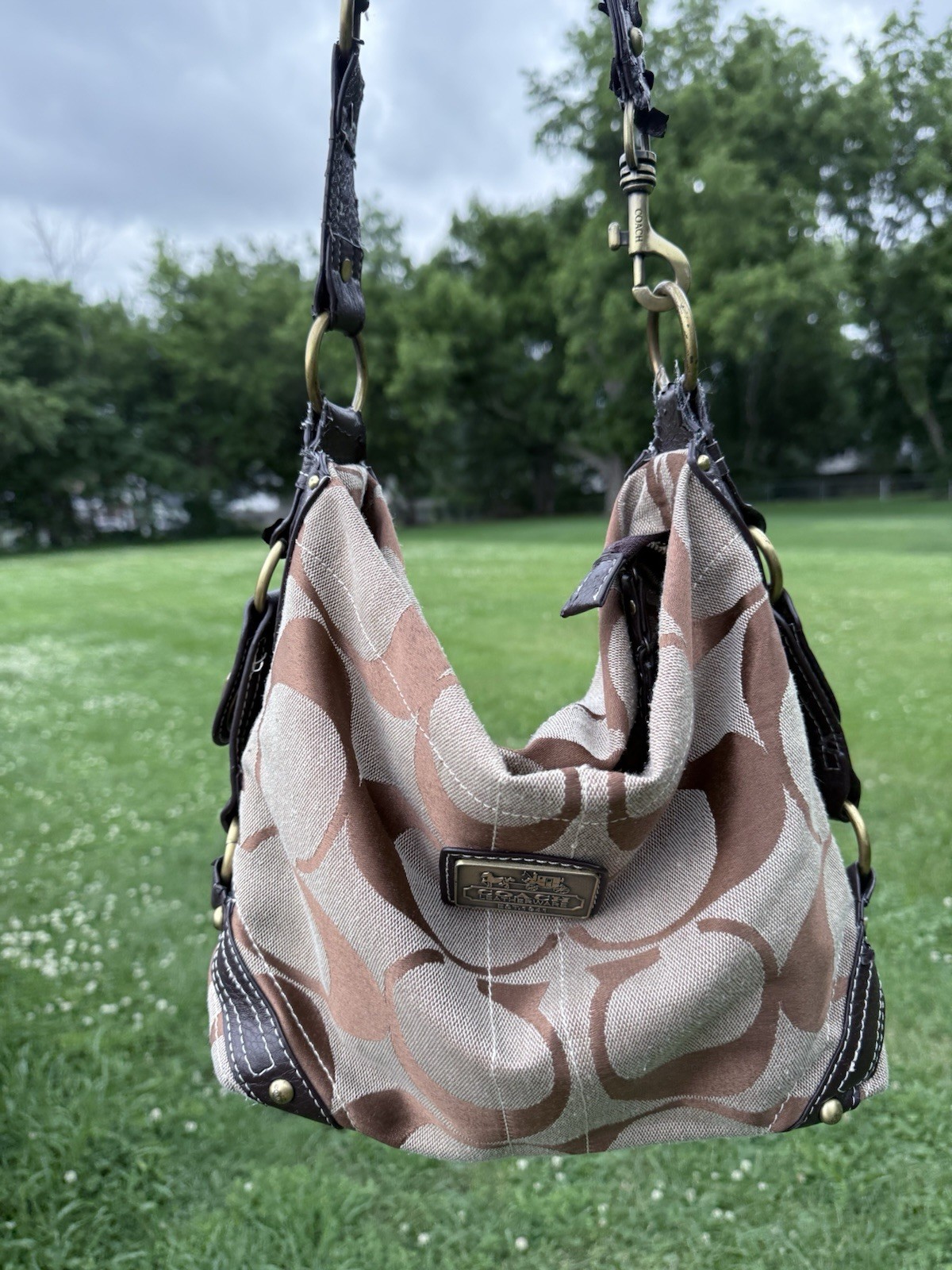Vintage Coach Carly Signature Hobo Bag