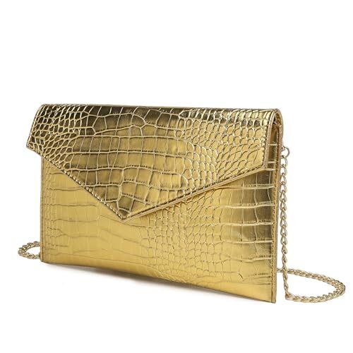 Envelope Clutch Purse Leather Handbag Evening Bag with Chain Wedding Party Prom