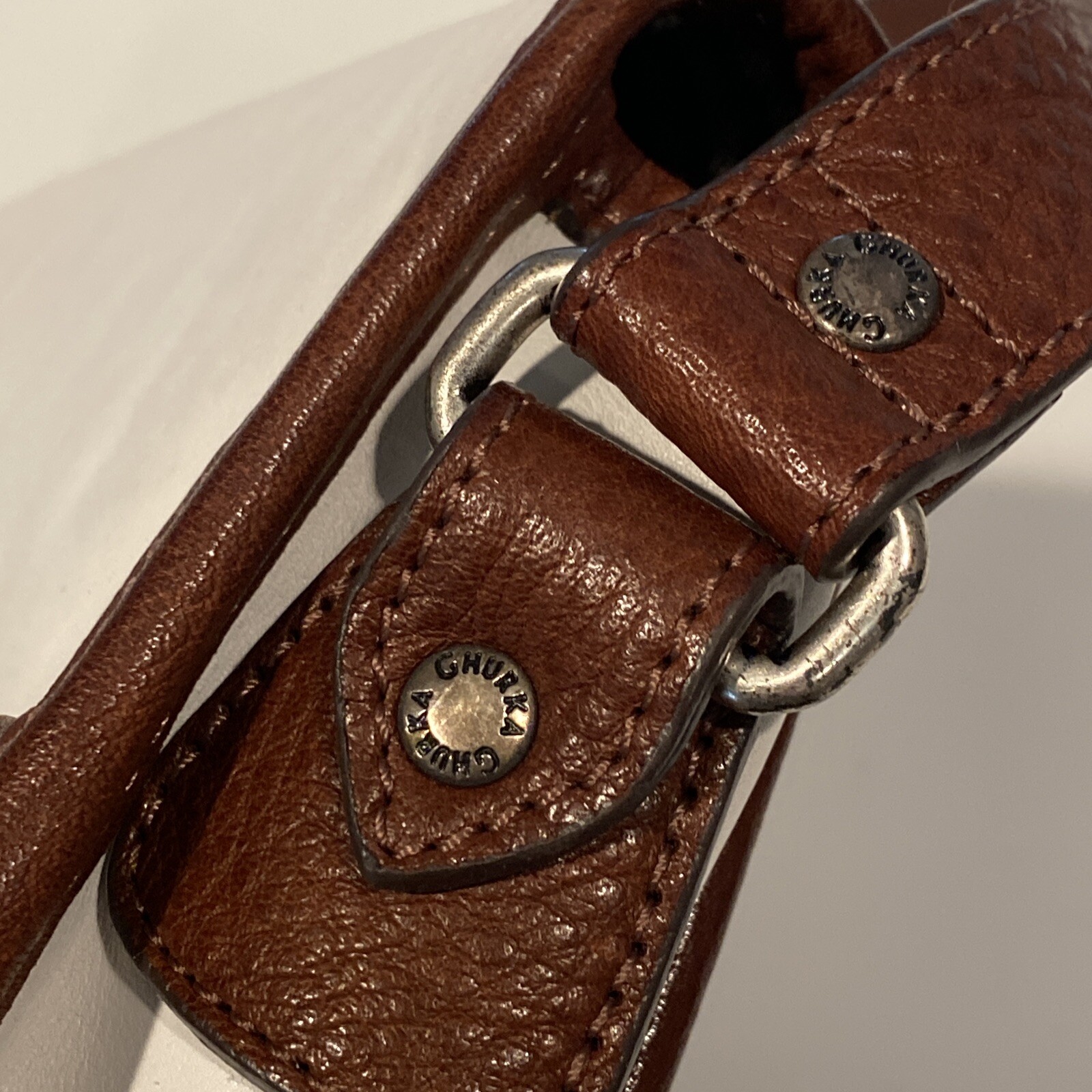 Vintage Original Ghurka No 509 PURSER white Leather/Trim Crossbody Bag RARE!