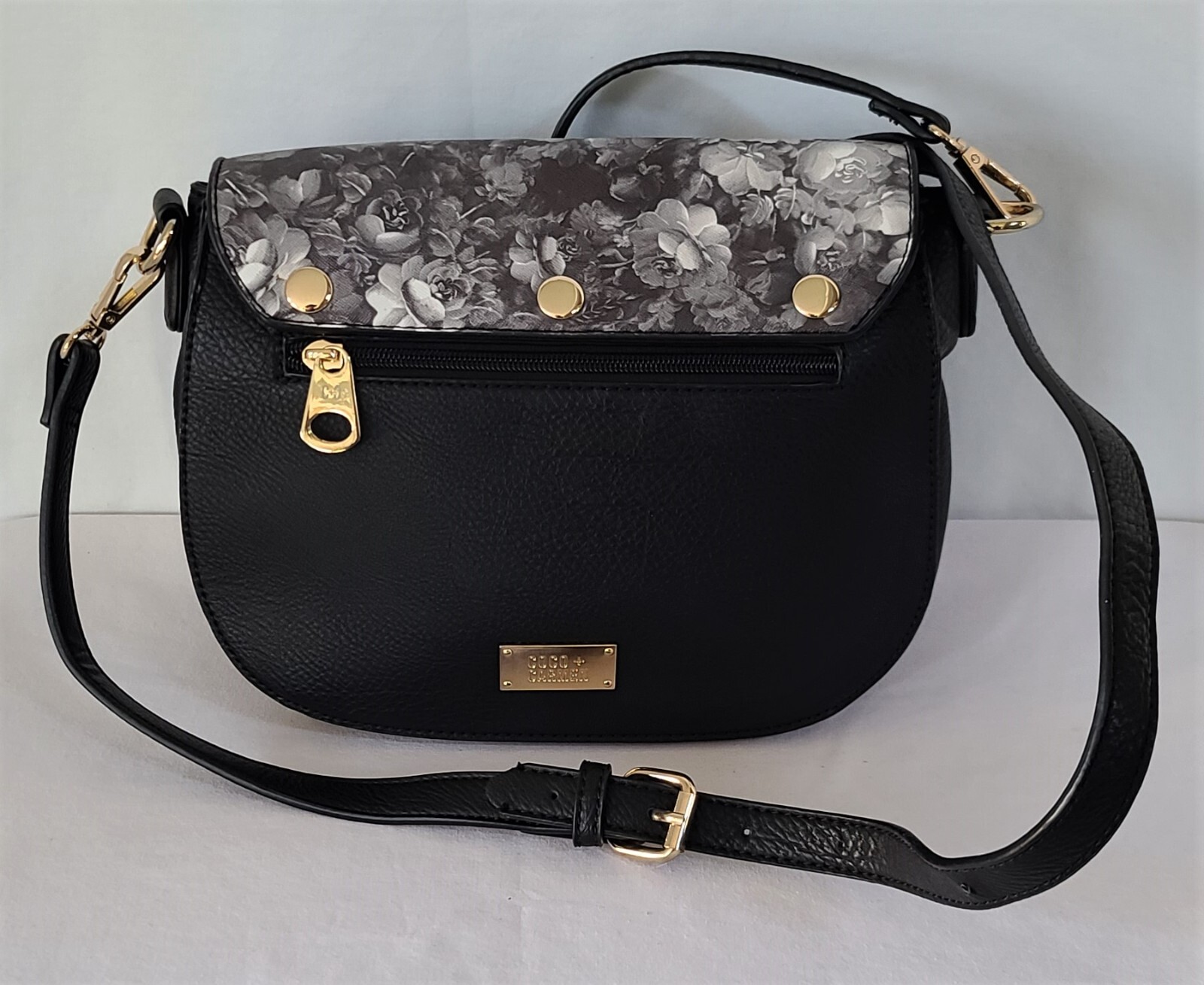 COCO CARMEN Purse Girlfriend Switchable Flap Crossbody Faux Leather Black Bag
