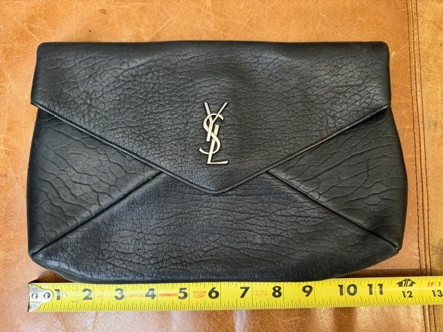Saint Laurent Cassandre Large Envelope textured-leather clutch
