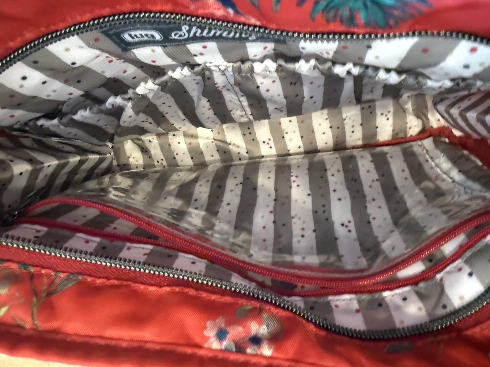 Lug Shimmy SE RFID-Blocking Crossbody Bag, Water-Repellent Polyester, Red