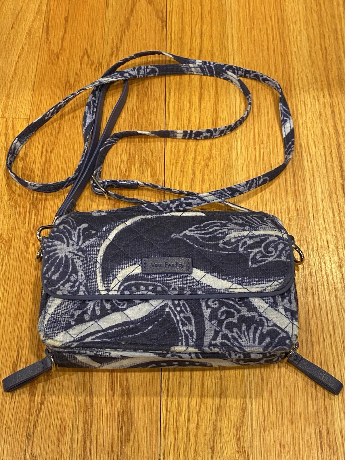 Vera Bradley Blue Iconic Mini Cosmetic Bag