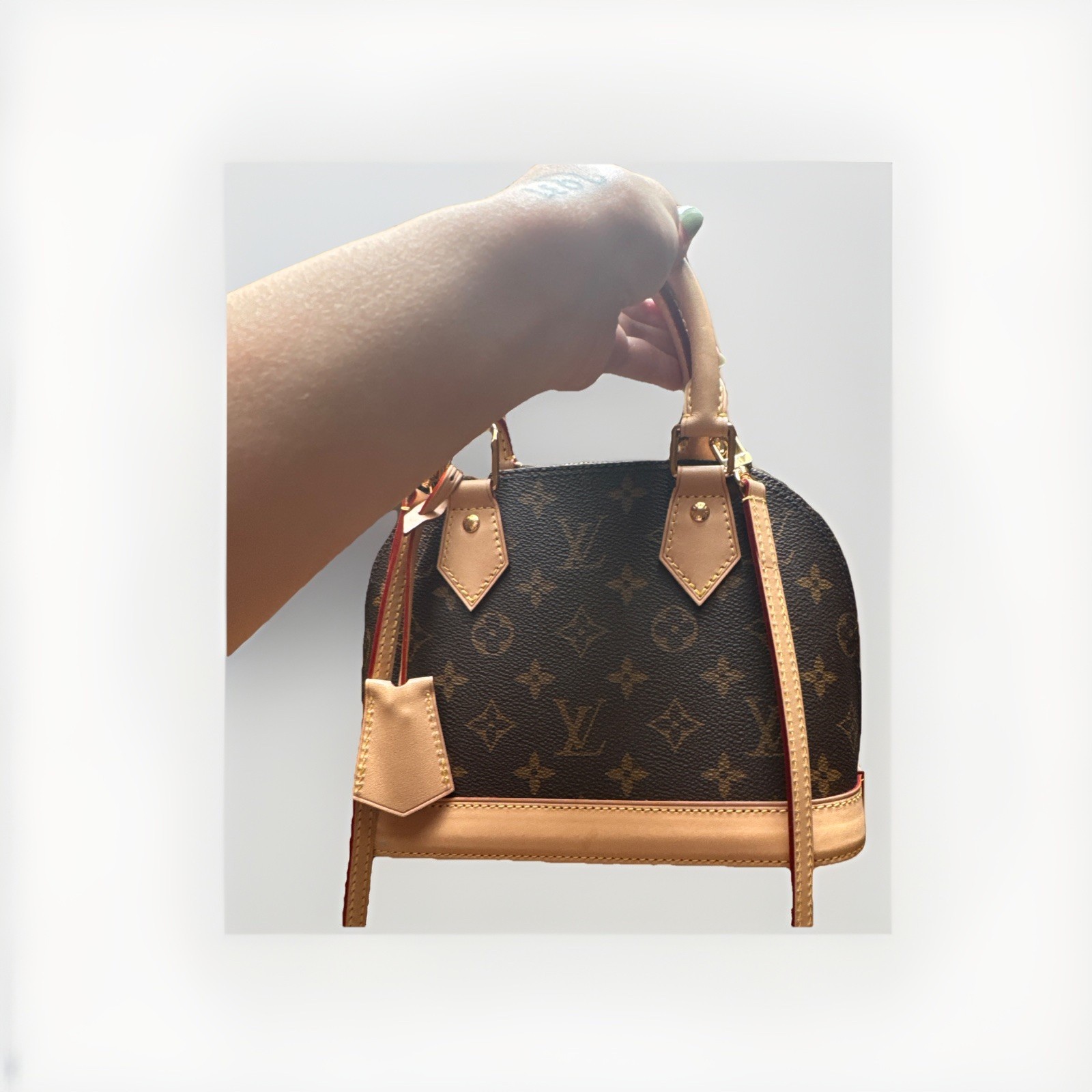 Louis Vuitton Alma BB Monogram Small Top Handle Zip Bag Brown/Beige Lock&Key