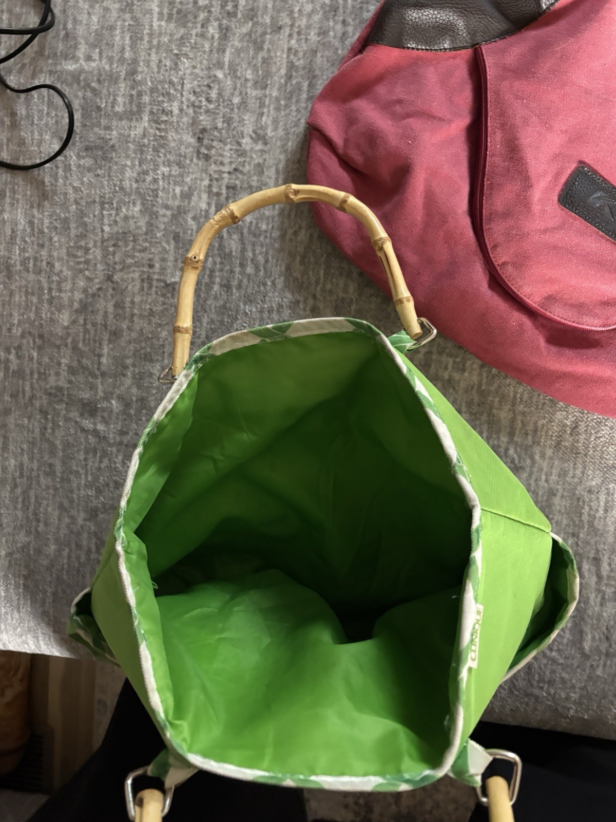 Bag Bundle- PINK Zip Tote Bag. Unknown brand reddish/ pink bag. Clinique bag