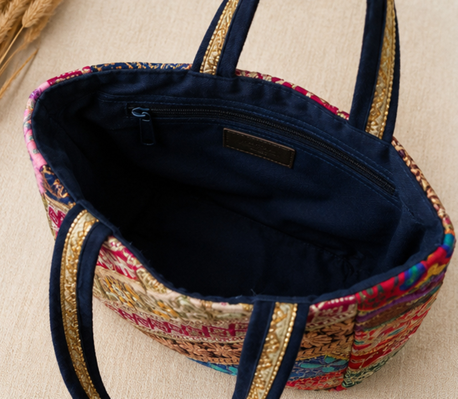 Elephant Print Tote Bag, Boho Shoulder Reusable Shopping, Indian Elephant