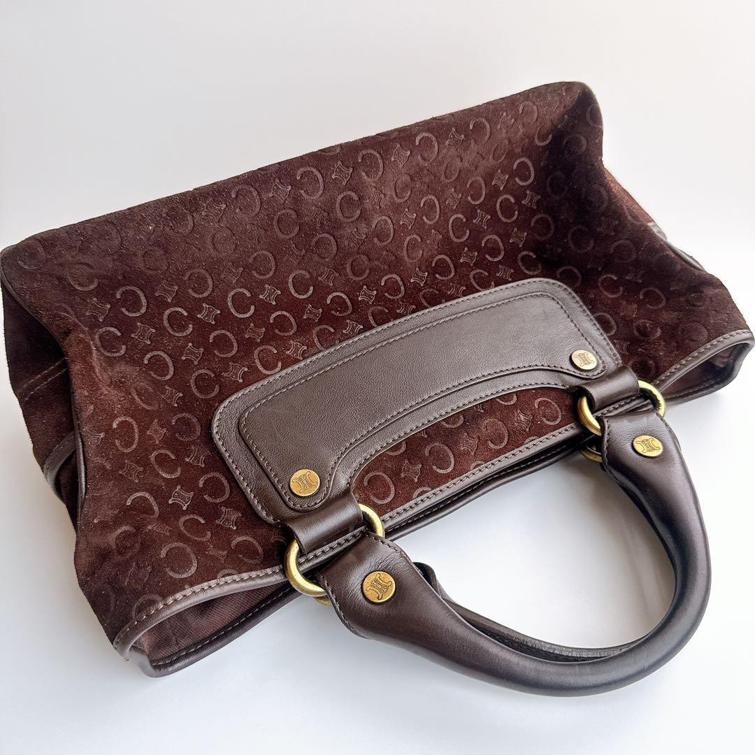 Celine Boogie Bag Hand Tote Macadam Suede Dark Brown Used Japan