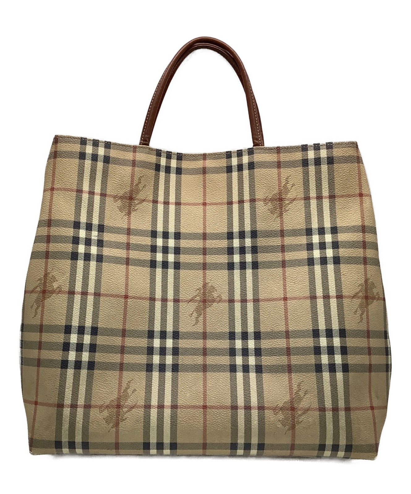 BURBERRY LONDON Nova Check Tote Bag Beige Shadow Horse From Japan