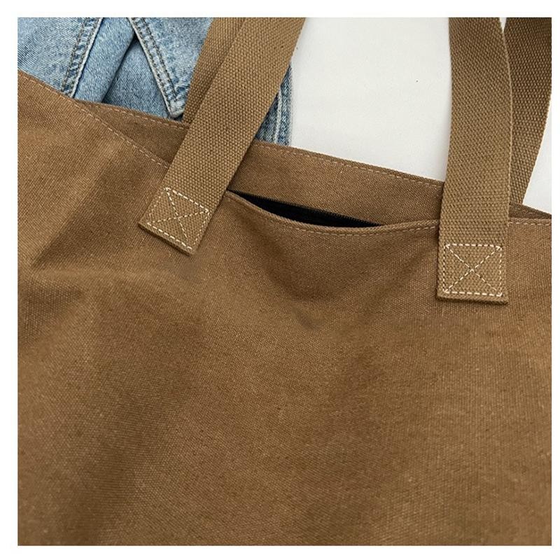 Women’s Canvas Tote Bag Fashionable Spacious Durable Shoulder Bag with Zipper